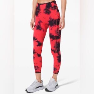 Women's Lululemon Red Invigorate HR Tight 25" Tie Dye Leggings